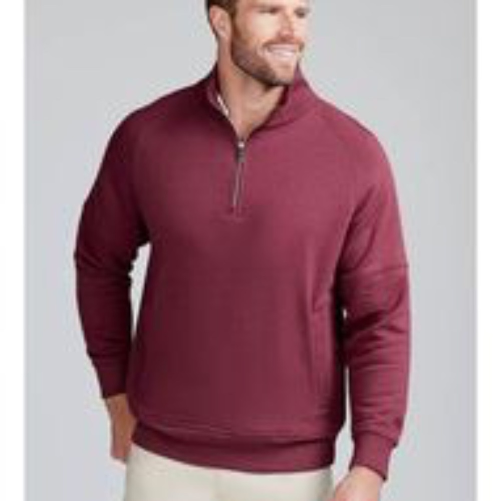 Men’s 1/4 zip pullover maroon bamboo super soft